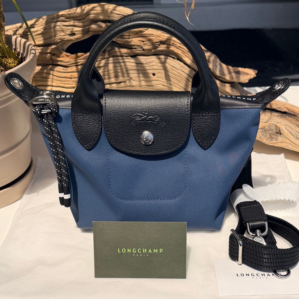 Longchamp Le Pliage Xtra XS Navy Crossbody Bag NWT Nylon Leather Trim NWT